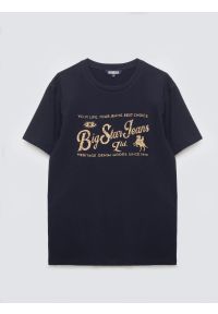 Big-Star - Koszulka męska z nadrukiem z linii Authentic granatowa Eller 403. Kolor: niebieski. Materiał: bawełna. Wzór: nadruk. Styl: vintage, klasyczny #2