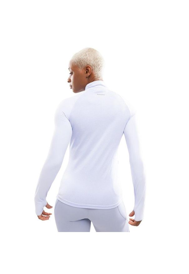 SIROKO - Damska bluza do biegania z suwakiem pod szyją Fitness Siroko Center Lilac. Kolor: fioletowy. Materiał: tkanina. Długość: krótkie. Sport: fitness