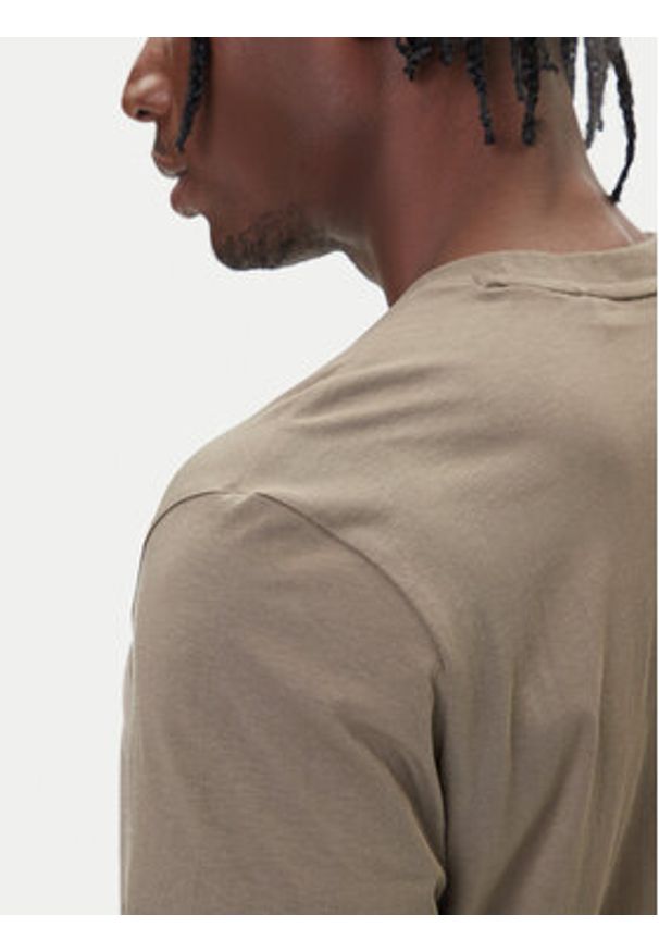 Hugo - HUGO T-Shirt Dero222 50466158 Beżowy Regular Fit. Kolor: beżowy. Materiał: bawełna