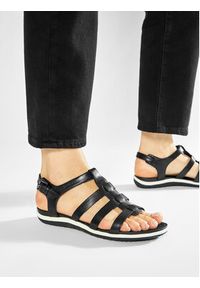 Geox Sandały D Sand. Vega A D72R6A 00043 C9999 Czarny. Kolor: czarny. Materiał: skóra #5