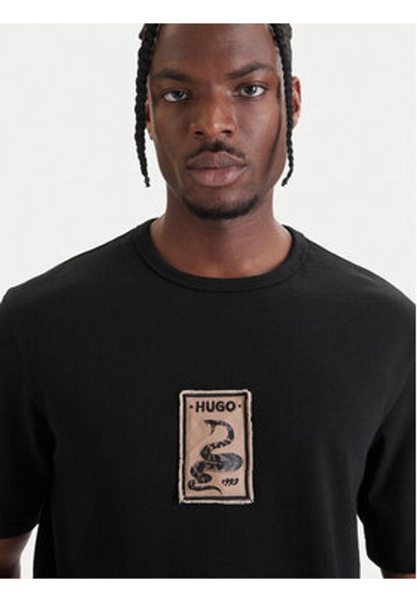Hugo - HUGO T-Shirt Dobul 50558407 Czarny Relaxed Fit. Kolor: czarny. Materiał: bawełna