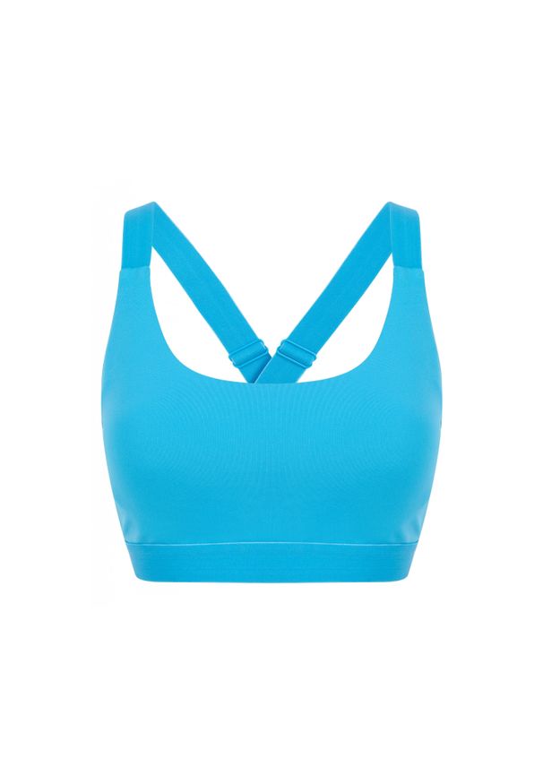 TOMBO - Damski biustonosz sportowy Tombo. Kolor: niebieski. Sport: bieganie