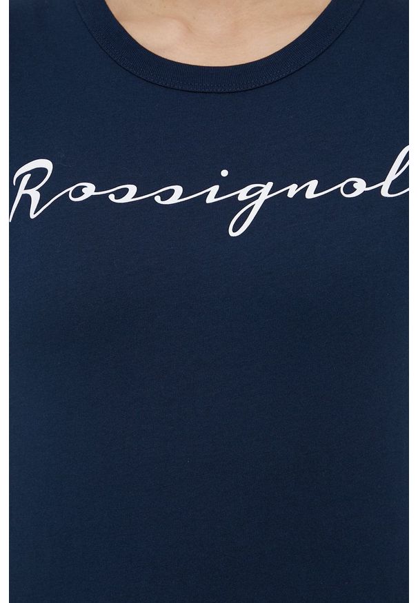 Rossignol T-shirt bawełniany kolor granatowy. Okazja: na co dzień. Kolor: niebieski. Materiał: bawełna. Wzór: nadruk. Styl: casual