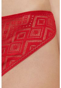 DKNY - Dkny Brazyliany kolor czerwony z koronki. Kolor: czerwony. Materiał: koronka. Wzór: koronka