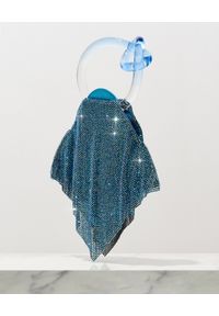 BENEDETTA BRUZZICHES - Niebieska kryształowa torebka Casper Small. Kolor: niebieski. Materiał: jedwab, akryl, satyna. Wzór: aplikacja #2