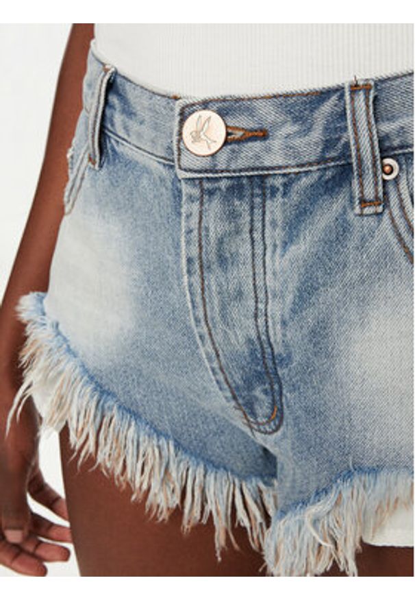 One Teaspoon Szorty jeansowe Rollers 26732 Błękitny Regular Fit. Kolor: niebieski. Materiał: bawełna
