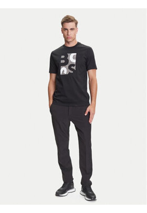 BOSS T-Shirt H-Thompson 655 50543901 Czarny Regular Fit. Kolor: czarny. Materiał: bawełna