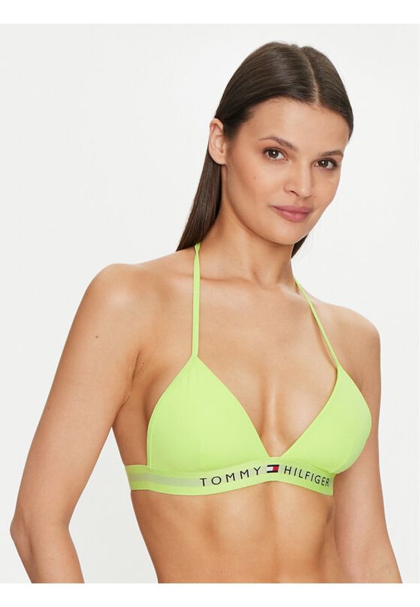 TOMMY HILFIGER - Tommy Hilfiger Góra od bikini UW0UW04109 Zielony. Kolor: zielony. Materiał: syntetyk