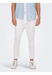 Only & Sons Spodnie materiałowe 22024966 Biały Tapered Fit. Kolor: biały. Materiał: bawełna