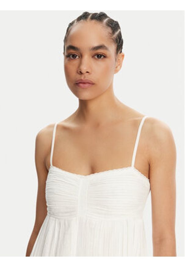 TwinSet - TWINSET Sukienka letnia 251LM2WDD Biały Regular Fit. Kolor: biały. Materiał: bawełna. Sezon: lato