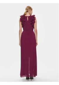 ViCOLO Sukienka wieczorowa TR0635 Bordowy Regular Fit. Kolor: czerwony. Materiał: syntetyk, wiskoza. Styl: wizytowy
