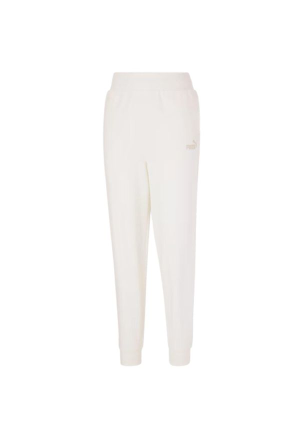 Spodnie damskie Puma ESS+ Embroidery High-Waist Pants FL. Stan: podwyższony. Kolor: biały. Sport: fitness