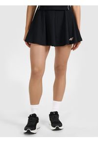 4f - 4F Spódnica tenisowa damska - czarna XL. Kolor: czarny. Materiał: dzianina, elastan, włókno, syntetyk, materiał. Wzór: gładki, ze splotem. Styl: sportowy #2