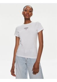 Tommy Jeans T-Shirt Essential DW0DW17839 Biały Slim Fit. Kolor: biały. Materiał: bawełna