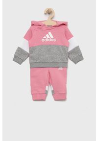 Adidas - adidas komplet dziecięcy kolor różowy. Kolor: różowy. Materiał: bawełna #1