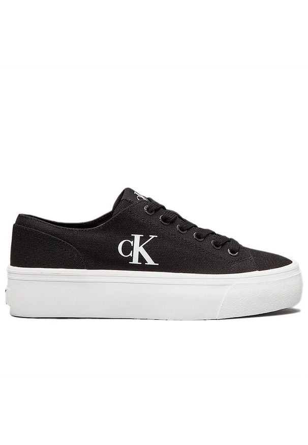 Buty damskie Calvin Klein Vulc Flatform Low CV MG YW0YW01763-0GM - czarne. Okazja: na co dzień. Kolor: czarny. Materiał: guma, materiał. Szerokość cholewki: normalna. Obcas: na platformie