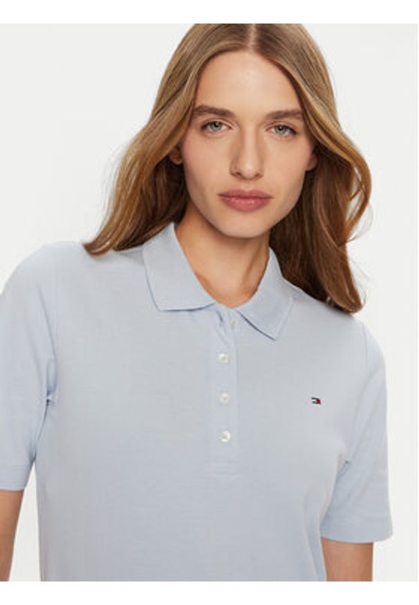 TOMMY HILFIGER - Tommy Hilfiger Polo 1985 WW0WW43224 Błękitny Regular Fit. Typ kołnierza: polo. Kolor: niebieski. Materiał: bawełna