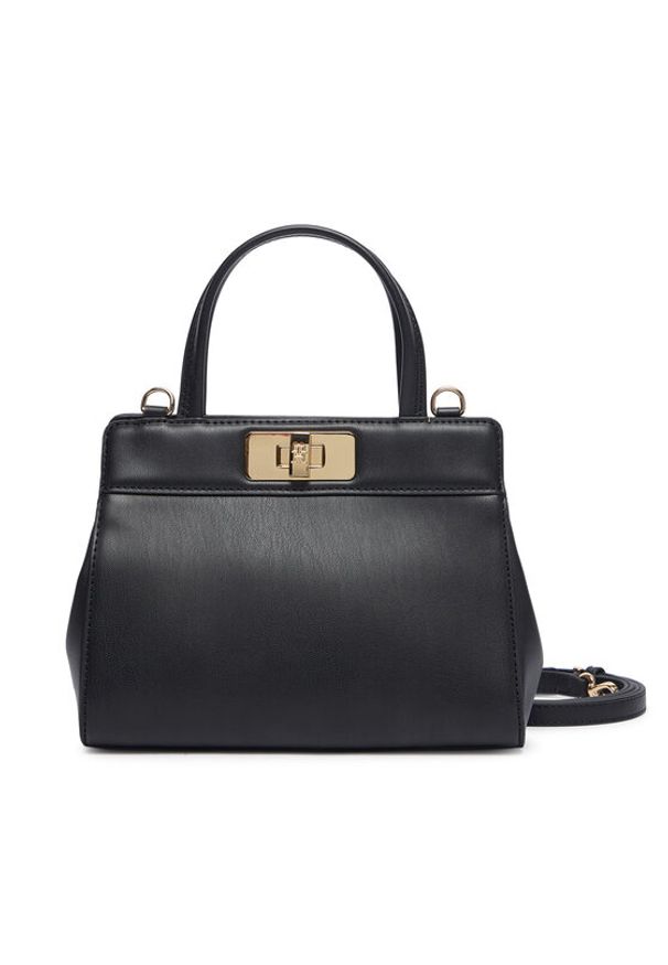 TOMMY HILFIGER - Tommy Hilfiger Torebka Th Modern Mini Satchel AW0AW18726 Czarny. Kolor: czarny. Materiał: skórzane