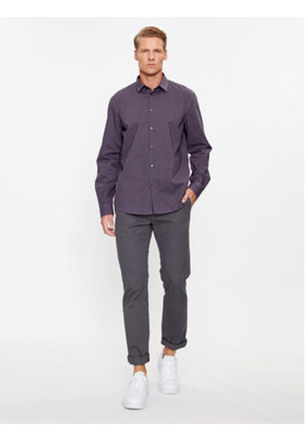 Sisley Koszula 5PFRSQ02D Fioletowy Regular Fit. Kolor: fioletowy. Materiał: bawełna