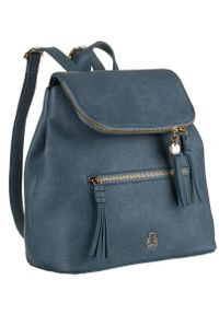 Plecak damski niebieski LuluCastagnette PIERETTE BLEU. Kolor: niebieski. Materiał: skóra ekologiczna