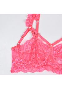 Intica - Komplet bielizny z falbanką i koronką dla kobiet Leontine. Kolor: czerwony. Materiał: koronka. Wzór: koronka #6