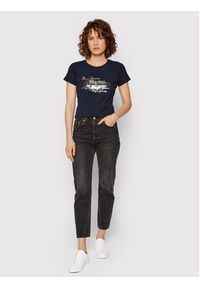 Pepe Jeans T-Shirt Anna PL505121 Granatowy Regular Fit. Kolor: niebieski. Materiał: bawełna #3
