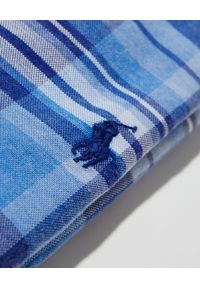 Ralph Lauren - RALPH LAUREN - Koszula w niebieską kratę Custom Fit. Typ kołnierza: polo, kołnierzyk klasyczny. Kolor: niebieski. Materiał: bawełna, tkanina. Długość rękawa: długi rękaw. Długość: długie. Wzór: kratka. Styl: klasyczny #6