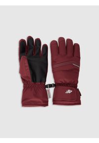 4f - 4F Rękawiczki narciarskie Thinsulate damskie - czerwone S. Kolor: czerwony. Materiał: materiał. Technologia: Thinsulate. Wzór: paski. Sezon: zima. Sport: narciarstwo #1