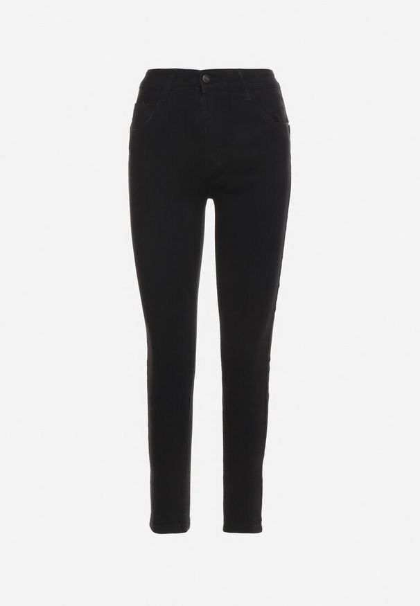 Born2be - Czarne Jeansy Skinny Bawełniane Push-Up Torialdia. Okazja: na co dzień. Stan: podwyższony. Kolor: czarny. Styl: casual, elegancki