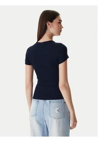 Tommy Jeans Longsleeve Badge DW0DW17881 Granatowy Slim Fit. Kolor: niebieski. Materiał: bawełna. Długość rękawa: długi rękaw #5