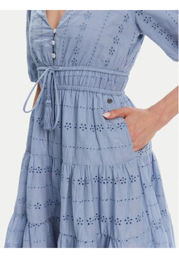 Pepe Jeans Sukienka letnia Day PL953694 Błękitny Regular Fit. Kolor: niebieski. Materiał: bawełna. Sezon: lato