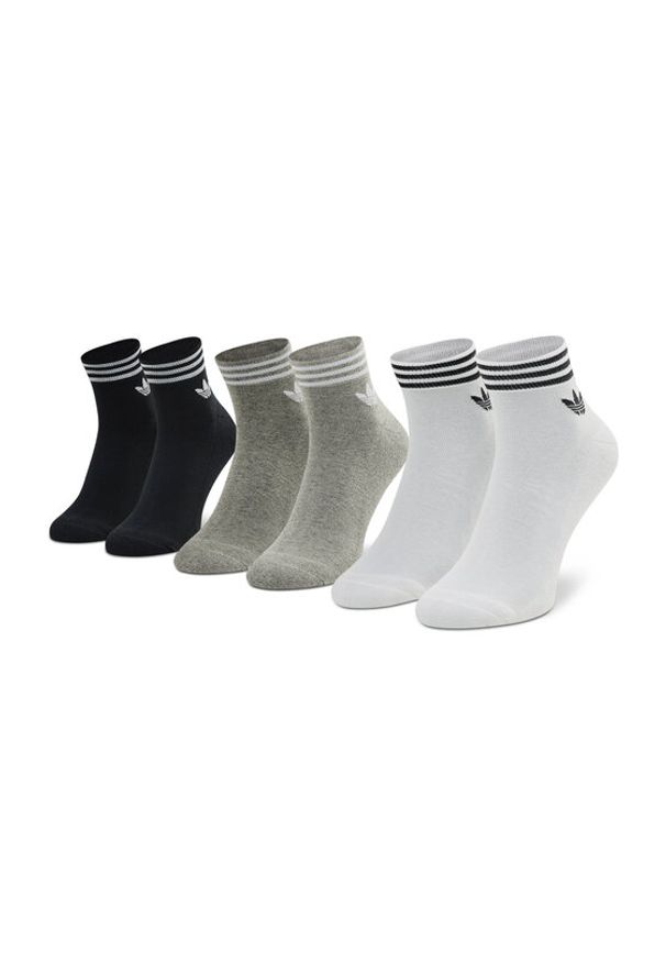 Adidas - adidas Zestaw 3 par niskich skarpet unisex Trefoil Ankle HC9550 Szary. Kolor: szary. Materiał: materiał