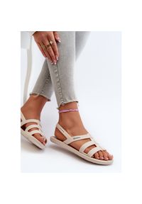 Płaskie Sandały Damskie 83516 Ipanema Style Sandal Fem Beżowe beżowy. Okazja: na plażę, na spacer. Kolor: beżowy #11