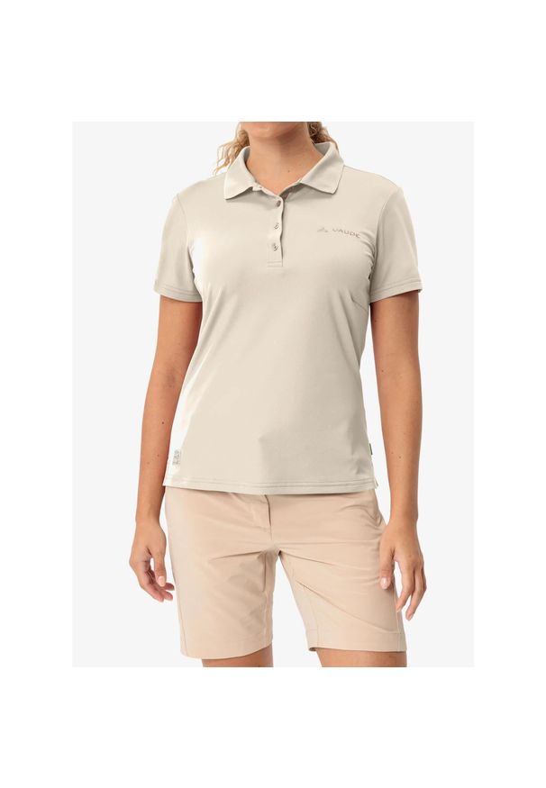 Koszulka damska Vaude Essential Polo Shirt. Typ kołnierza: polo. Kolor: beżowy