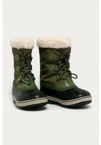 sorel - Sorel śniegowce dziecięce Yoot Pac Nylon. Nosek buta: okrągły. Kolor: zielony. Materiał: nylon #4