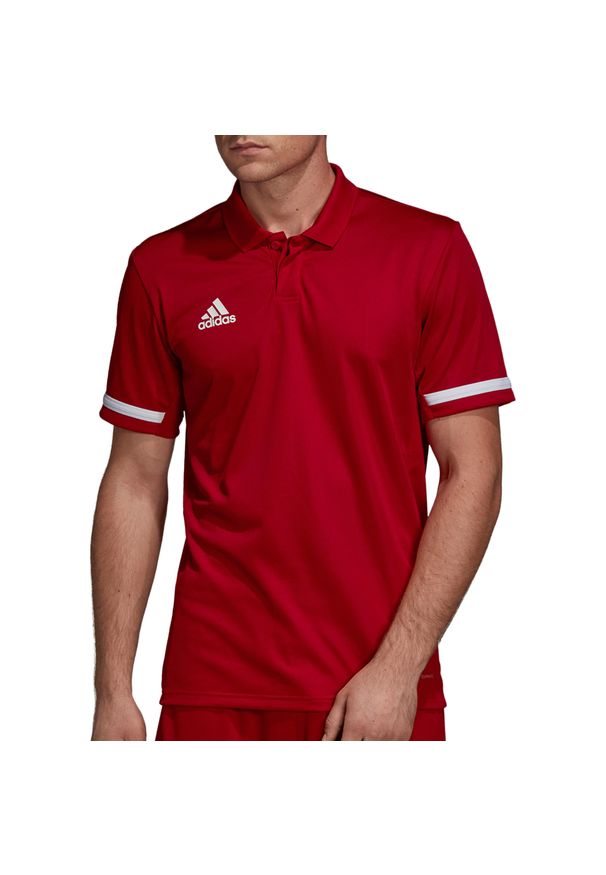 Adidas - Team 19 Polo 266. Typ kołnierza: polo. Kolor: czerwony