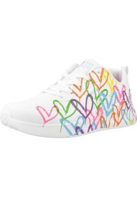 skechers - Buty do chodzenia damskie Skechers Uno Lite-Heart Of Hearts. Kolor: biały. Materiał: syntetyk, materiał. Szerokość cholewki: normalna. Model: Skechers Sport. Sport: turystyka piesza