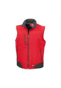 RESULT - Męska Kamizelka Softshell. Kolor: czerwony, wielokolorowy, czarny. Materiał: softshell