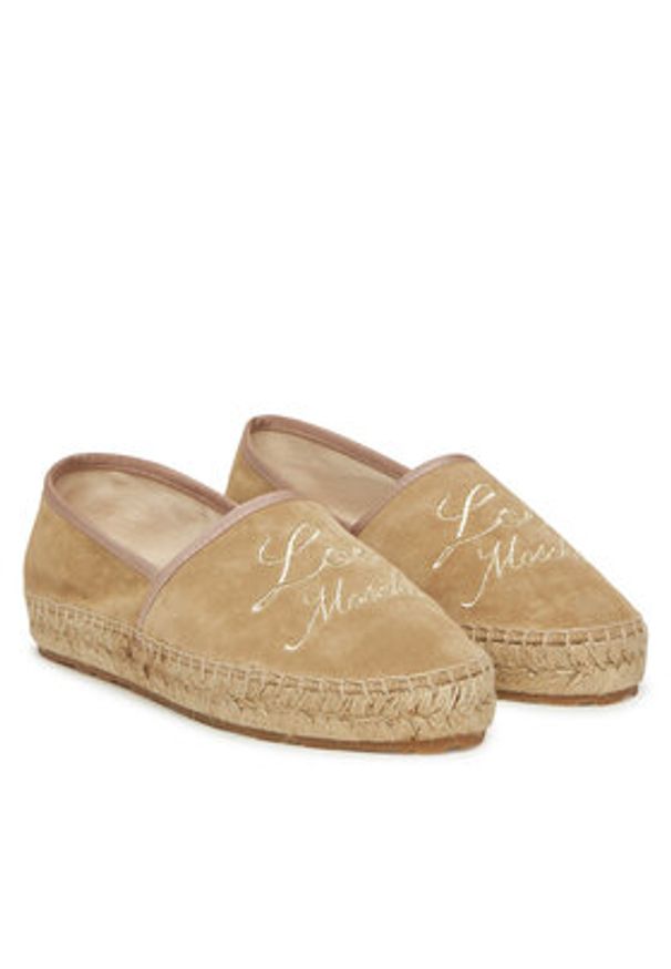 Love Moschino - LOVE MOSCHINO Espadryle JA10272G0MIG0104 Beżowy. Kolor: beżowy. Materiał: zamsz, skóra