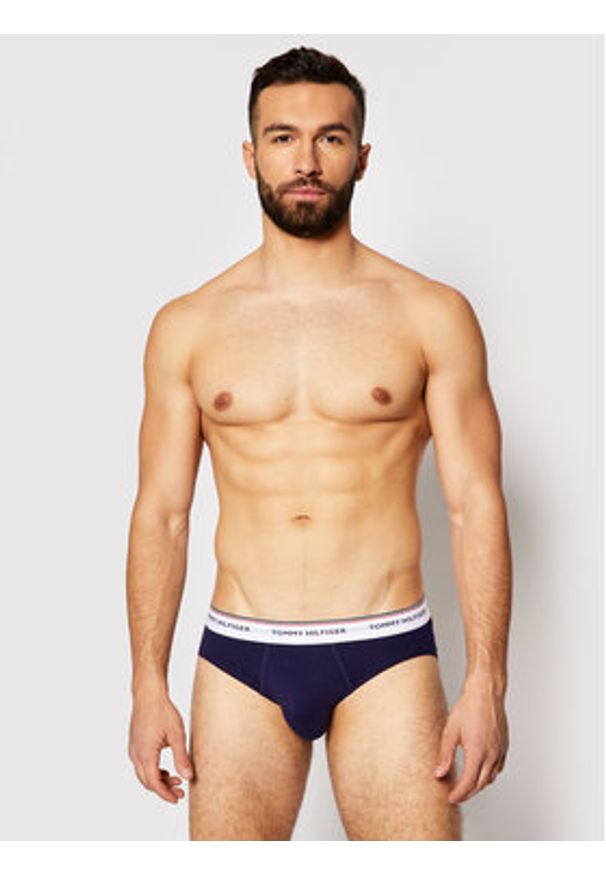 TOMMY HILFIGER - Tommy Hilfiger Komplet 3 par slipów 3p Brief 1U87903766 Granatowy. Kolor: niebieski. Materiał: bawełna