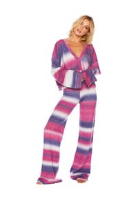 BEACH RIOT CALIFORNIA - Różowy sweter Judith. Kolor: wielokolorowy, fioletowy, różowy. Materiał: materiał. Długość rękawa: długi rękaw. Długość: długie