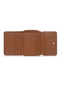 Ochnik - Mały brązowy skórzany portfel damski. Kolor: brązowy. Materiał: skóra #3