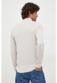 Calvin Klein sweter wełniany męski kolor szary lekki z półgolfem. Typ kołnierza: golf. Kolor: szary. Materiał: wełna #2