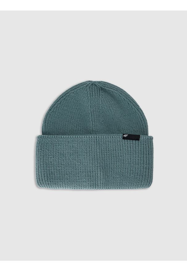 4f - 4F Czapka zimowa z dodatkiem wełny dziecięca - khaki Uniwersalny. Kolor: oliwkowy, wielokolorowy, brązowy. Materiał: wełna. Sezon: zima. Styl: klasyczny, sportowy