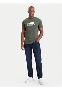 Karl Lagerfeld - KARL LAGERFELD T-Shirt 755780 564235 Zielony Regular Fit. Typ kołnierza: dekolt w karo. Kolor: zielony. Materiał: bawełna #5