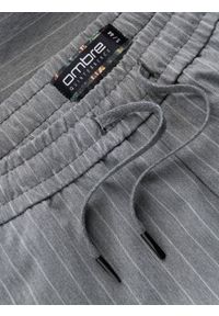 Ombre Clothing - Spodnie męskie z gumką w pasie - ciemnoszare V1 OM-PACP-0130 - XXL. Kolor: szary. Materiał: poliester, elastan #5