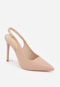 Renee - Beżowe Szpilki VICES Slingback z Wkładką ze Skóry Naturalnej Zoretta. Zapięcie: sprzączka. Kolor: beżowy. Materiał: skóra. Obcas: na szpilce. Styl: elegancki #7