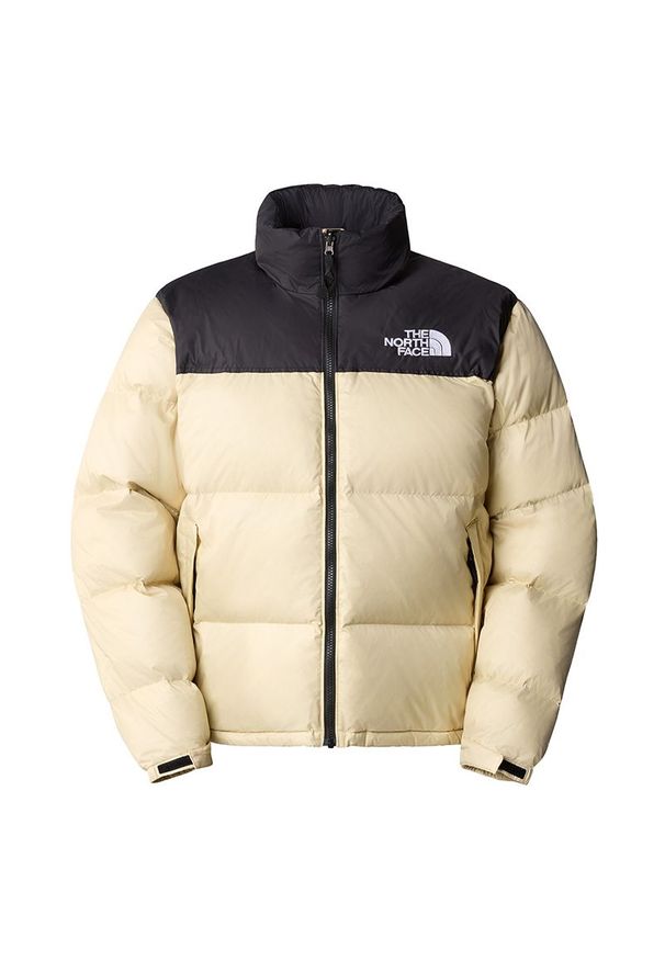 Kurtka The North Face 1996 Retro Nuptse 0A3C8D3X41 - beżowo-czarna. Kolor: czarny, wielokolorowy, beżowy. Materiał: puch, nylon, materiał. Styl: retro