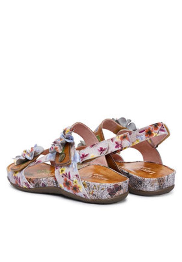 Laura Vita Sandały Liloo 06 Kolorowy. Materiał: skóra. Wzór: kolorowy