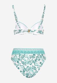 Renee - Jasnozielone Bikini Zdobione Ornamentalnym Printem Biustonosz i Figi Mirulea. Kolor: zielony. Wzór: aplikacja, nadruk #5